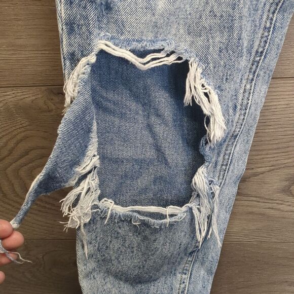 KanCan Light Acid Wash High Rise Distressed Boyfriend Jeans Women's Size 5 26 - Picture 10 of 10